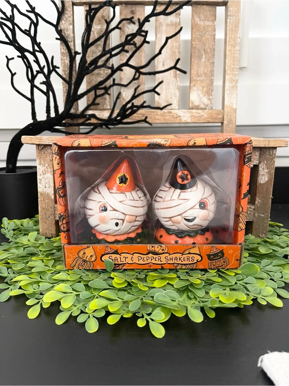 New Johanna Parker Halloween Mummy Salt & Pepper Shakers